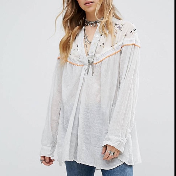 Free People Hearts & Colors Tunic Blouse S - Picture 1 of 8